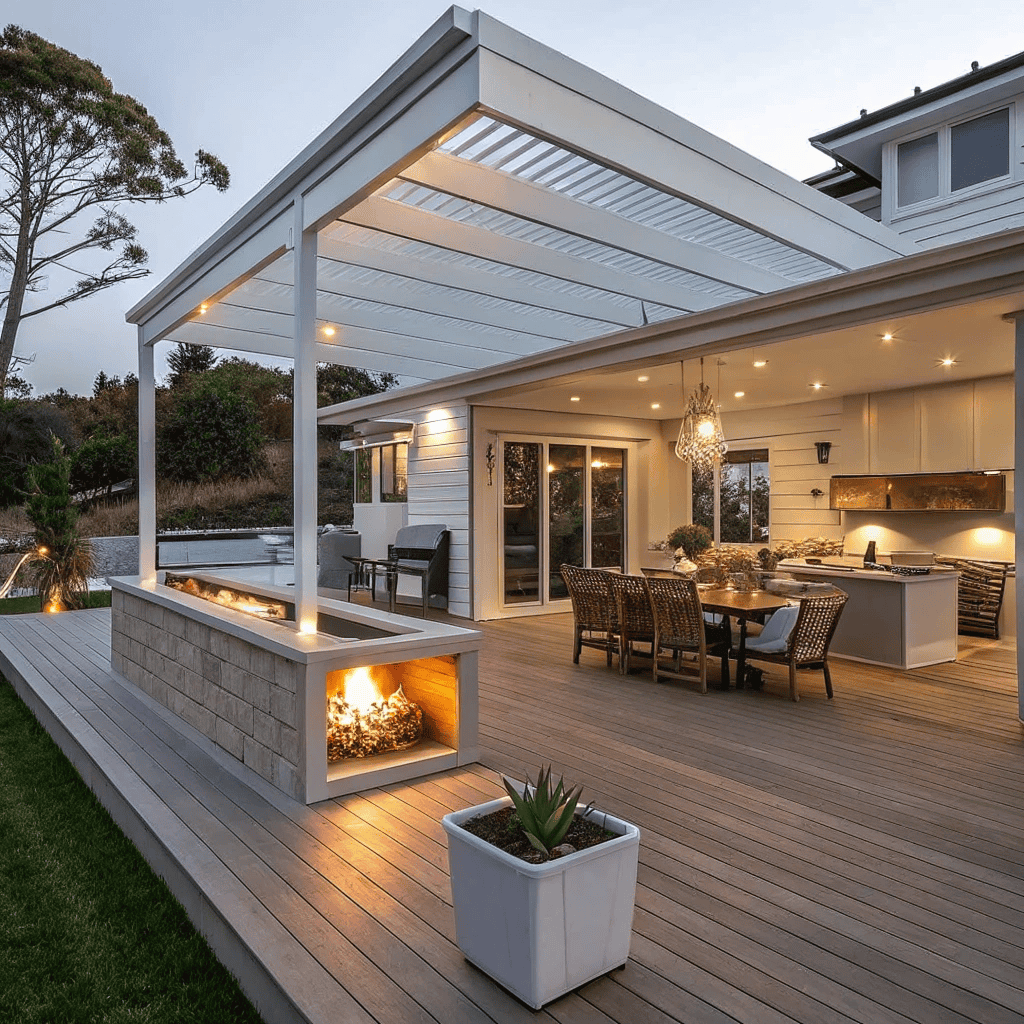 Salt-resistant outdoor kitchen and entertaining space designed for Northern Beaches coastal properties