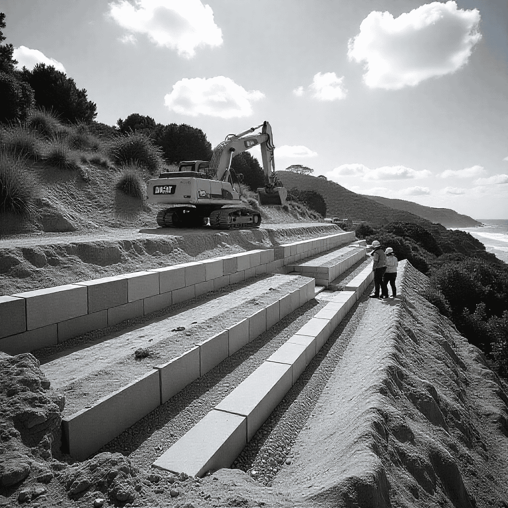 Garden Terracing Installation – Sandstone Retaining Walls on Northern Beaches Slope