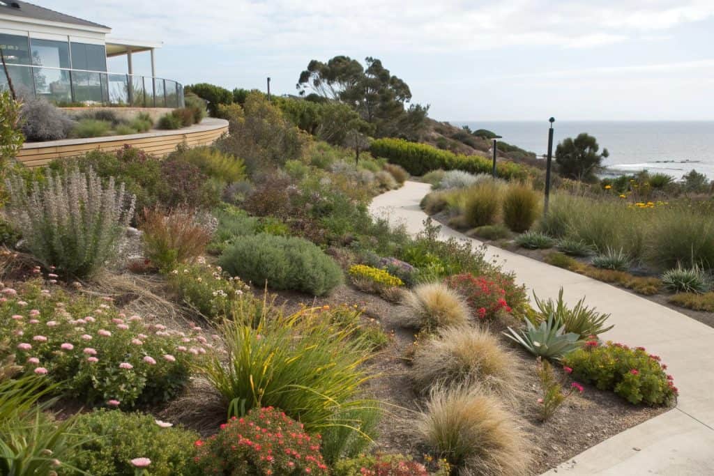 Avalon Native Coastal Garden: Exclusively native plant palette proven for coastal extremes, soil amendment program, water-wise design